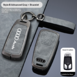 Applicable to Audi car key case with metal frame for protection against scratches and drops.
