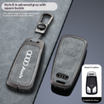 Applicable to Audi car remote key protection case with metal frame for scratch and drop protection.