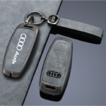 Applicable to Audi car remote key protection case with metal frame for scratch and drop protection.